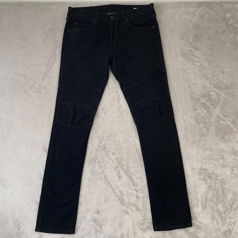 True Religion Black Rocco Relaxed Skinny Jeans 40 x 34 Zip Fly